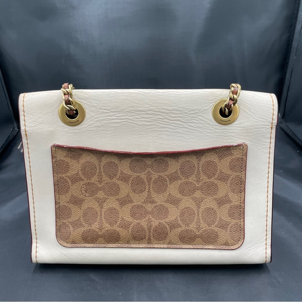 Coach Parker Color block Signature Pebbled leather with Tea Rose appliqué - Picture 15 of 15